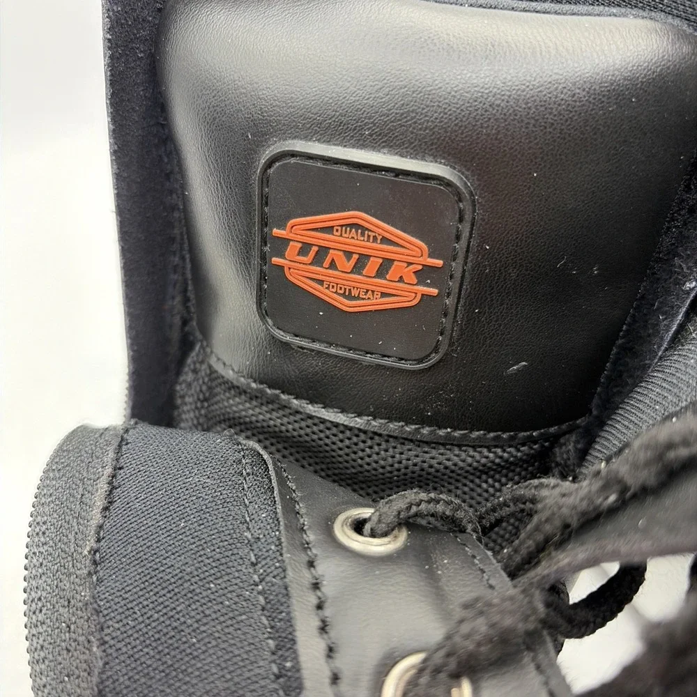 Unik Footwear Men's Double Zip SWAT Motorcycle Boots in black